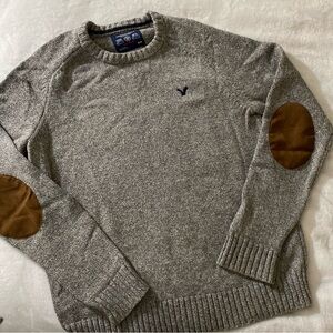 American Eagle Suede Elbow Patch Sweater